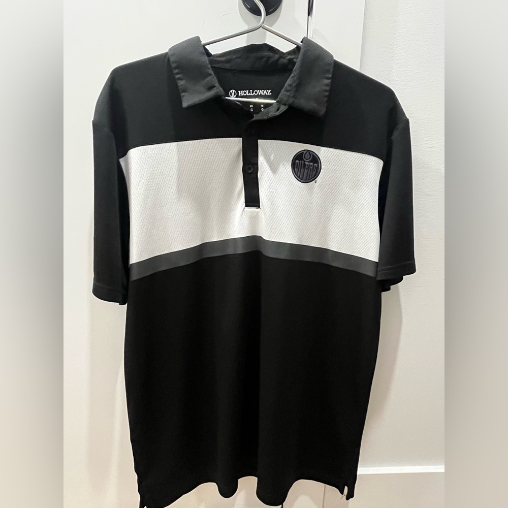 Holloway Black and White Oilers Men's Polo Shirt